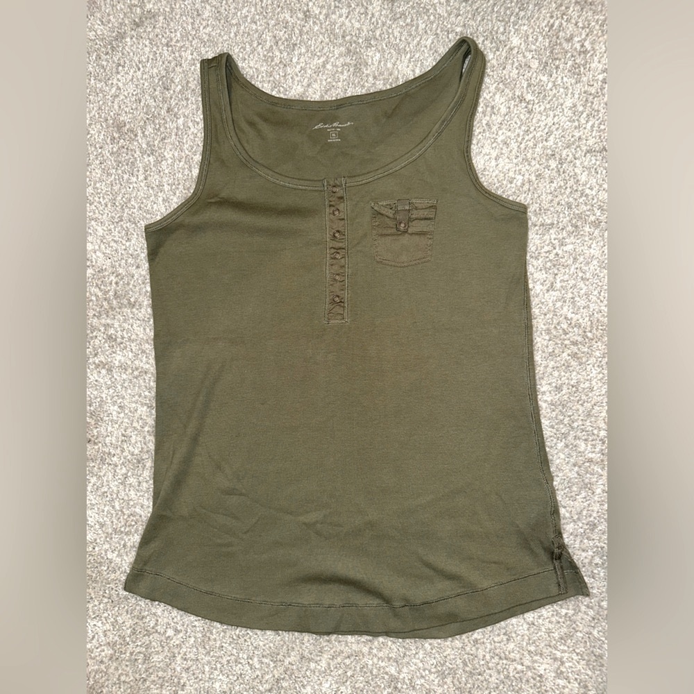 Women’s Eddie Bauer Olive Henley Tank